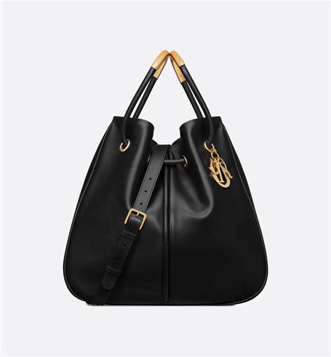 Large Dior Nolita Bag Black Calfskin .